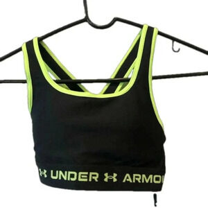 Under Armour Compression,crossback keyhole, high neckline,padded,logo banding